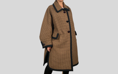 Herringbone Maxi Wool coat