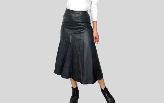 Black leather skirt