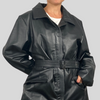 Black Leather Trench Coat