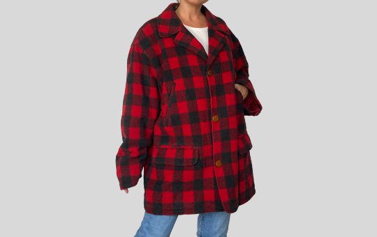 Plaid Wool Coat