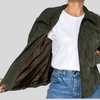 Crop Suede Bomber Jacket