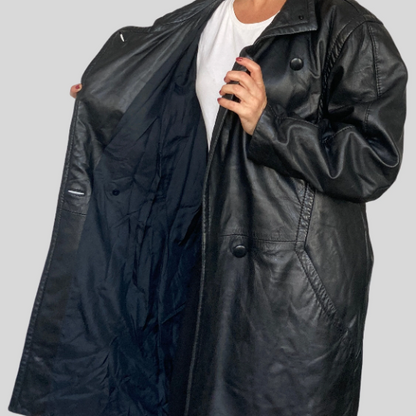 Long Leather Overcoat