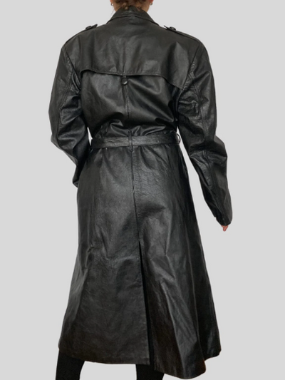 Black Leather Trench Coat