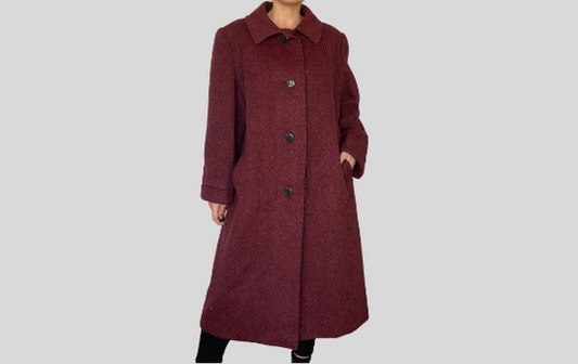 Burgundy Long Wool Coat