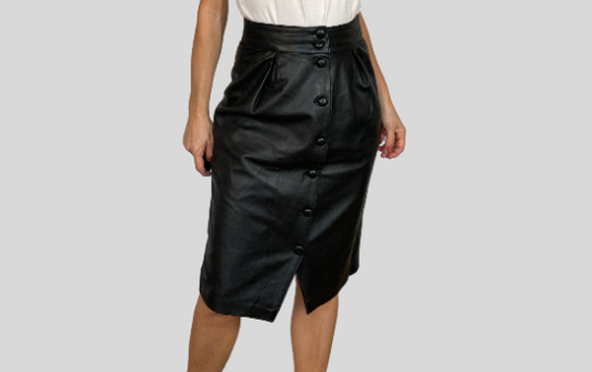 Black leather skirt