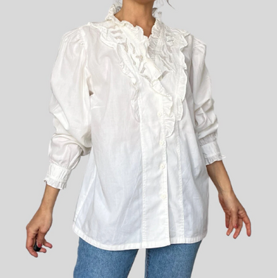 Vintage Folk Ruffled Blouse