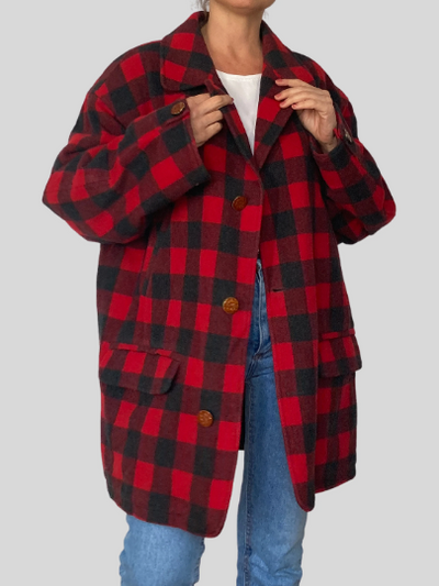 Plaid Wool Coat