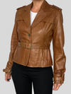 Crop leather jacket