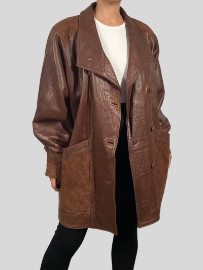 Brown leather jacket