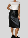 Leather skirt with pockets