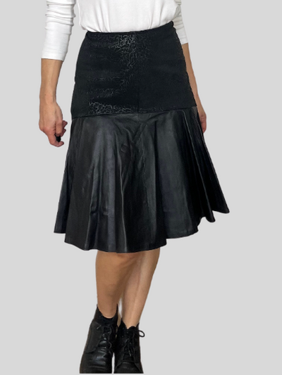 Black leather skirt