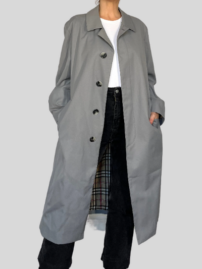 Gray Long Trench Coat