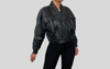 Crop Bomber leather jacket