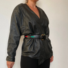 Crop Leather shirt jacket & belt