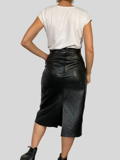 Leather Pencil Skirt With Pockets