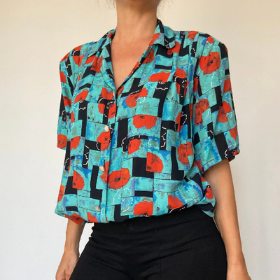 Abstract flowered blouse