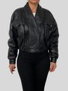 Crop Bomber leather jacket