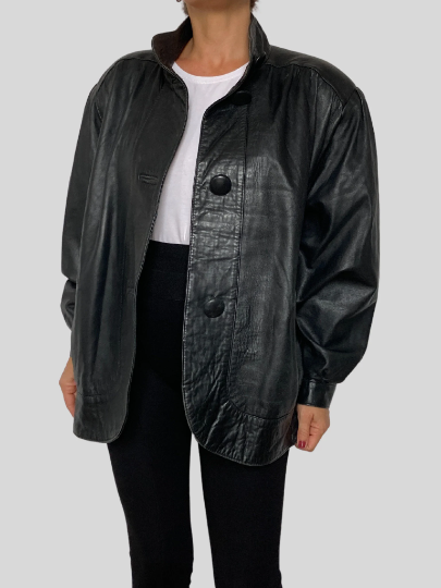 Black leather jacket