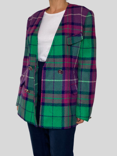 Plaid Wool Blazer