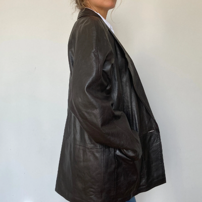 Dark brown leather jacket