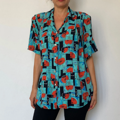 Abstract flowered blouse