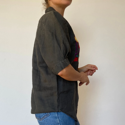 Geometric embroidered blouse