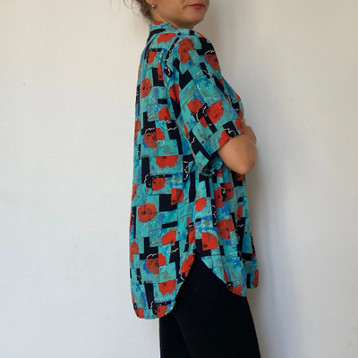 Abstract flowered blouse