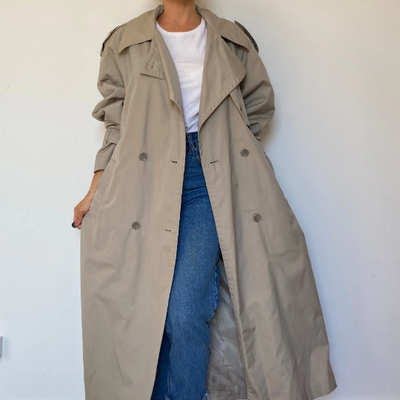 Beige Long Trench Coat