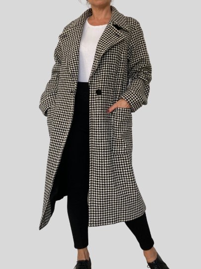 Prince of Wales Wool Coat