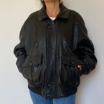 Bomber leather jacket