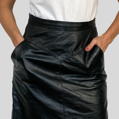 Leather Skirt With Pockets