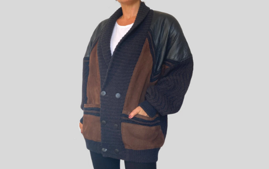 Leather Suede Cardigan