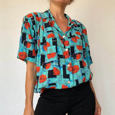 Abstract flowered blouse