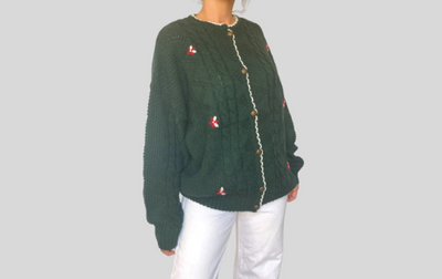 Embroidered flower cardigan