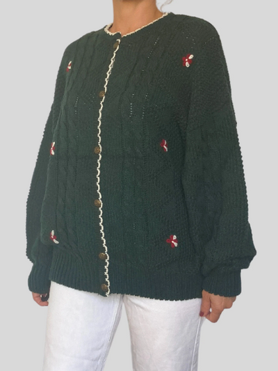 Embroidered flower cardigan