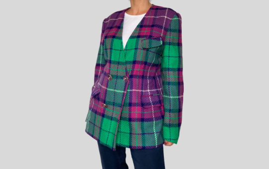 Plaid Wool Blazer