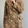 Abstract Wool Long Coat