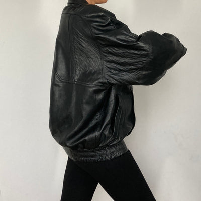 Bomber leather jacket