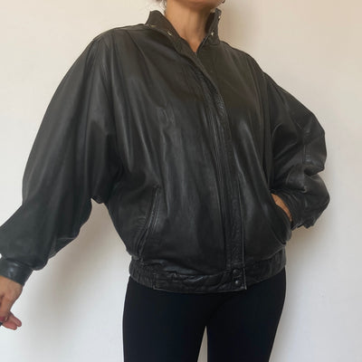 Bomber leather jacket