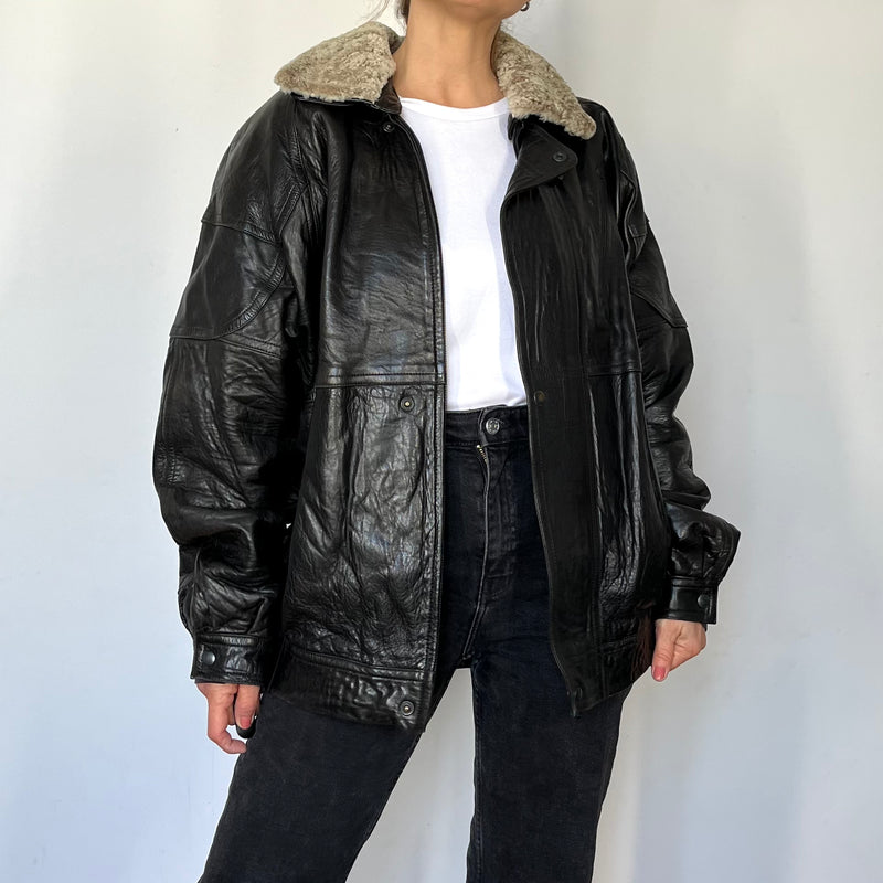 Vintage Aviator Sherpa bomber Jacket