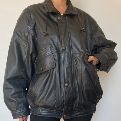 Bomber leather jacket