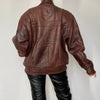 Brown Bomber leather jacket