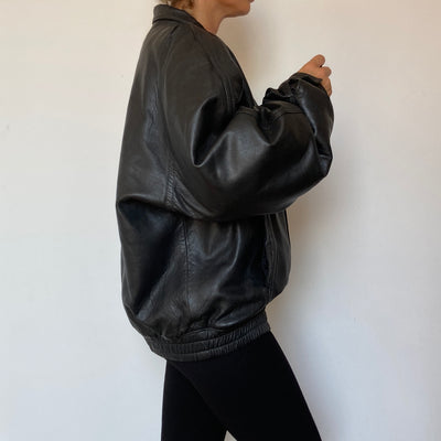 Bomber leather jacket