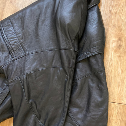 Black Bomber leather jacket