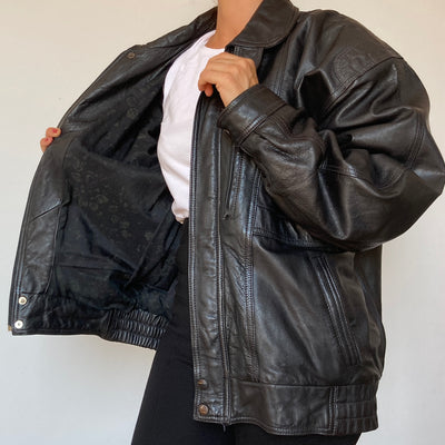 Bomber leather jacket