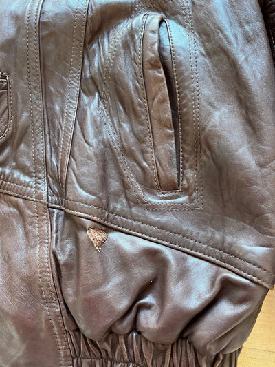 Brown Bomber leather jacket