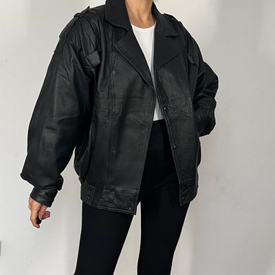 Bomber leather jacket