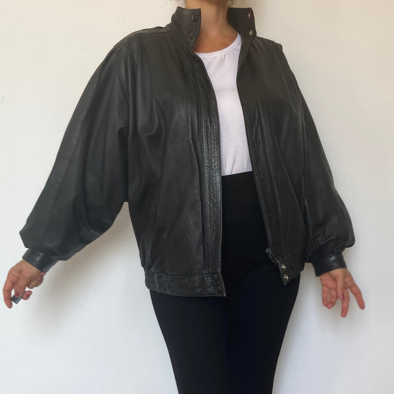 Bomber leather jacket