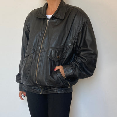 Bomber leather jacket