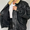 Bomber sherpa leather jacket